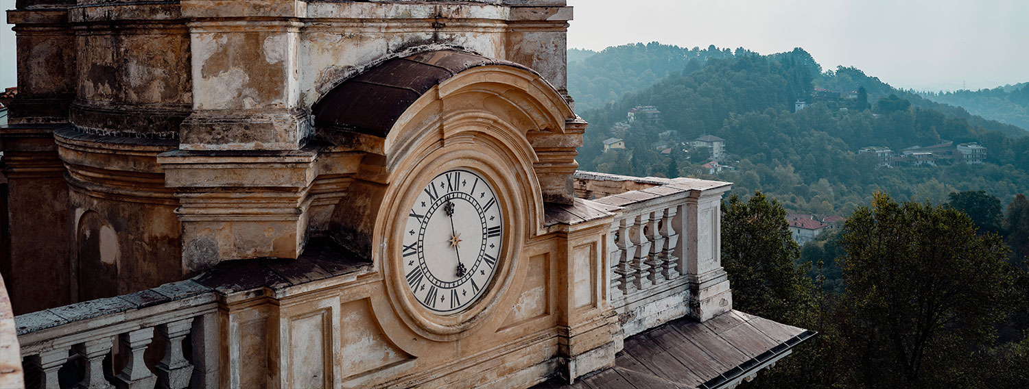 The clock and the bells of the Basilica of Superga